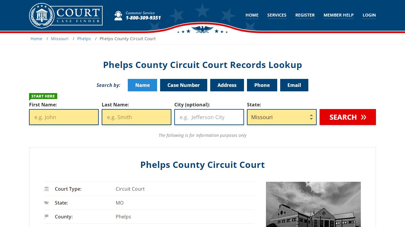 Phelps County Circuit Court Records Lookup - CourtCaseFinder.com