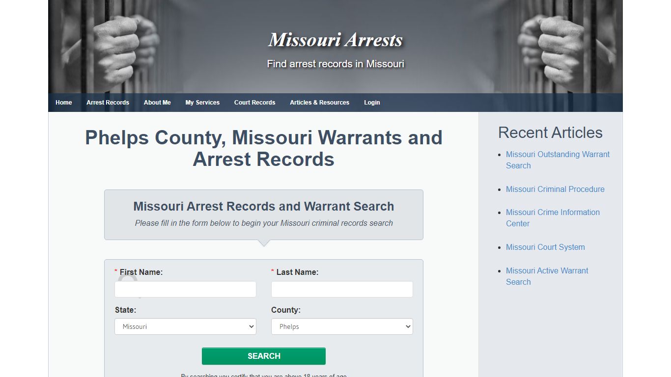 Phelps County, Missouri Warrants and Arrest Records